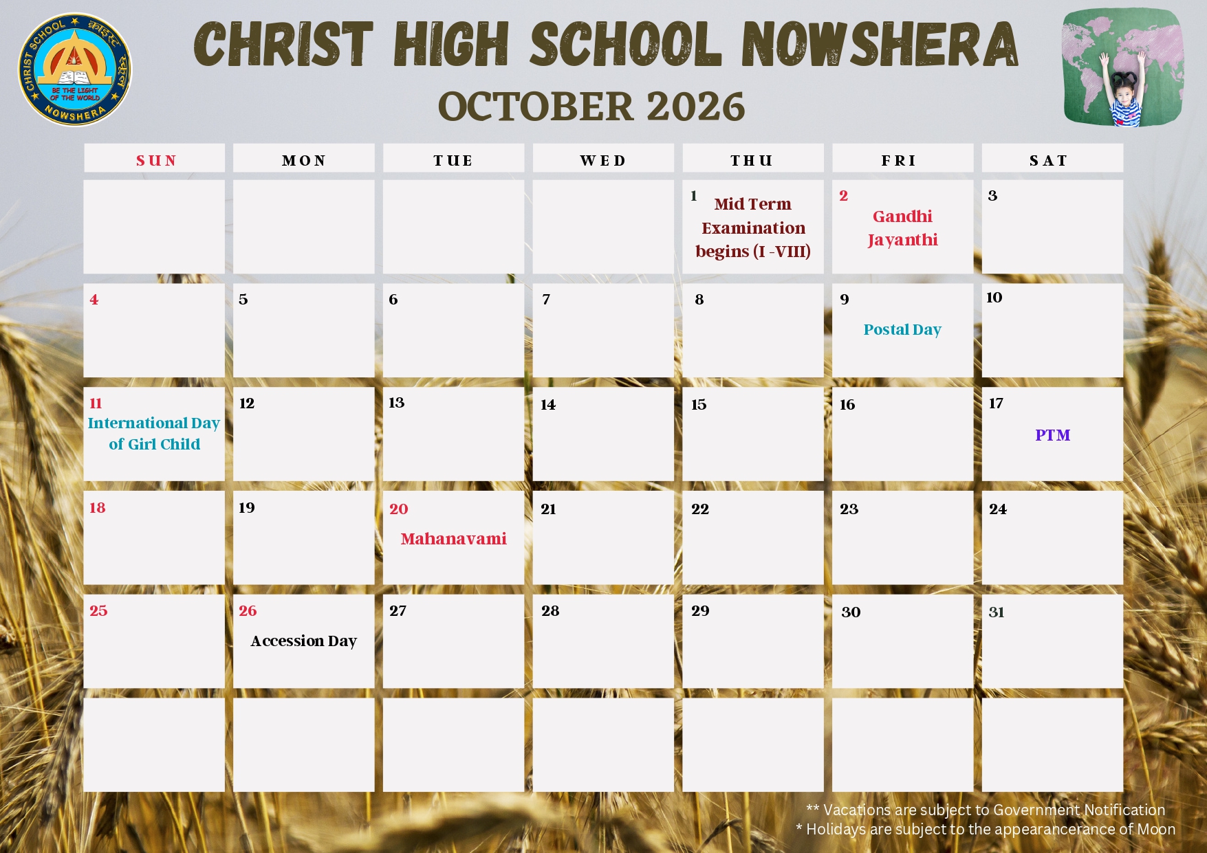 School Calender